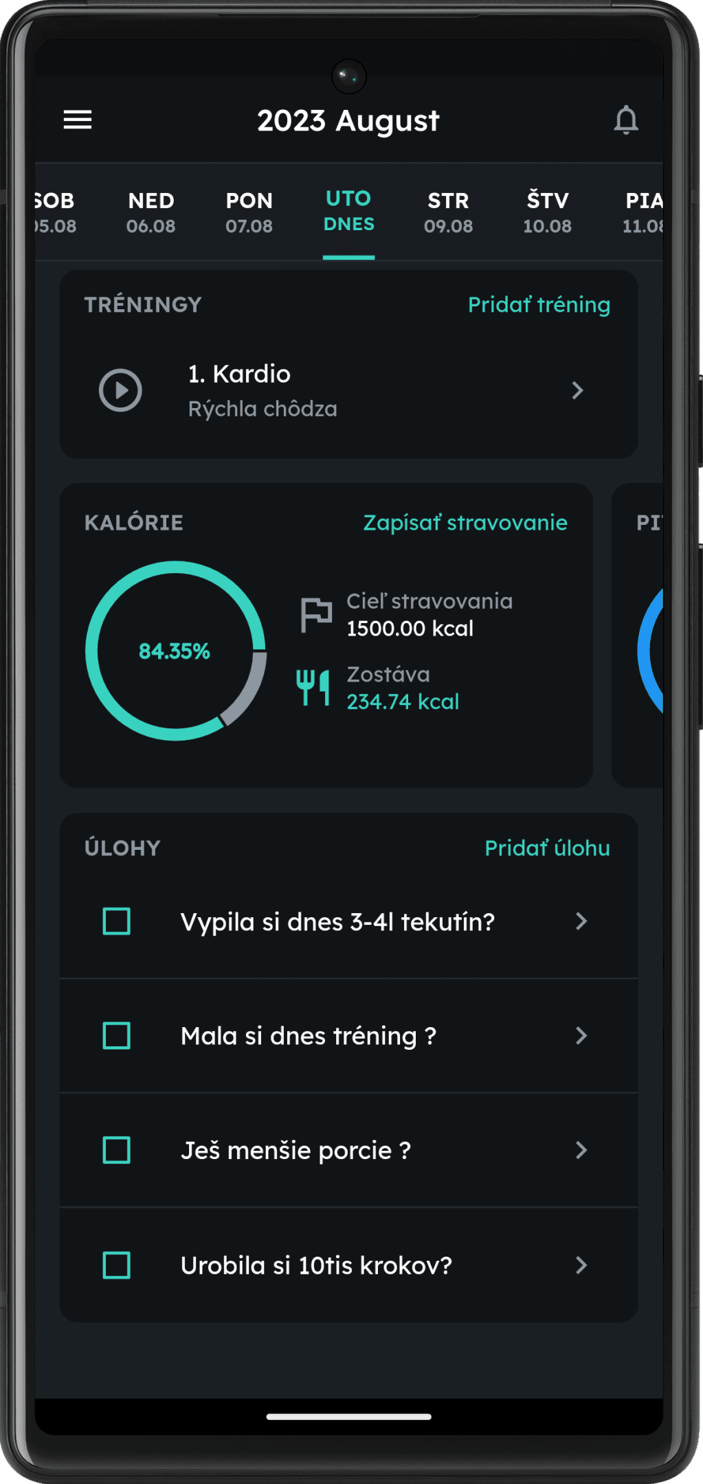 Náhľad aplikácie homescreen 2