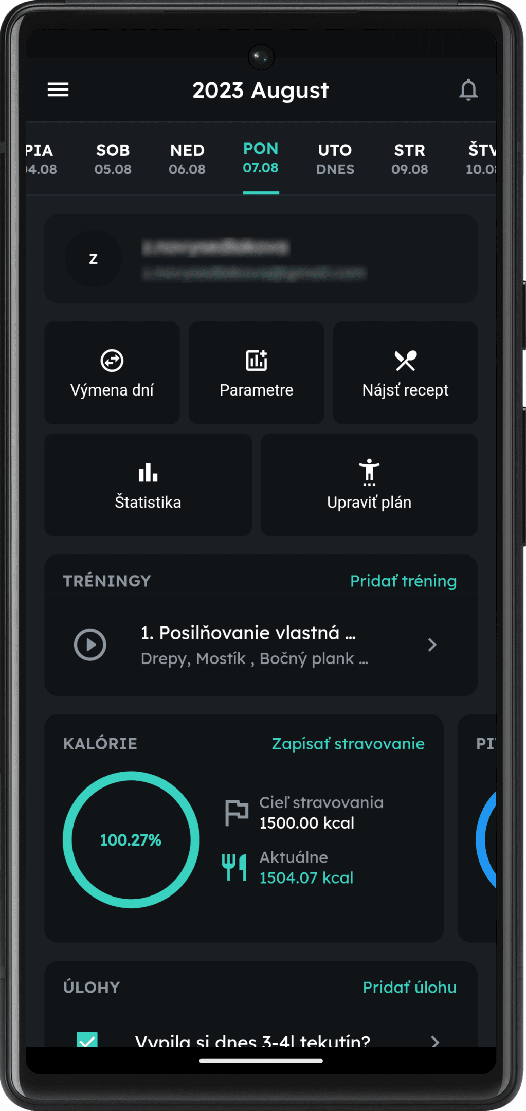 Náhľad aplikácie homescreen 1